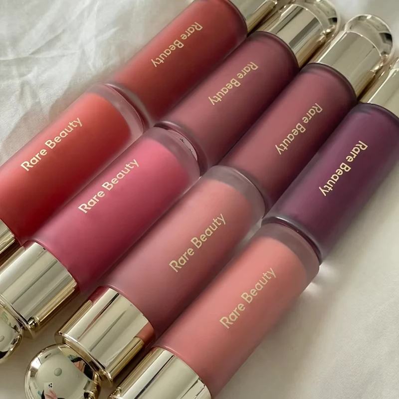 Rare Beauty Liquid Blush Neutral Encourage Worth Love Happy Joy Color Lipstick Rouge Creamy Highlighter Blusher Lip Gloss Box - Pudełko z różem w płynie, szminką, kremowym rozświetlaczem, błyszczykiem do ust Rare Beauty - Neutral, Encourage, Worth, Love, Happy, Joy Color