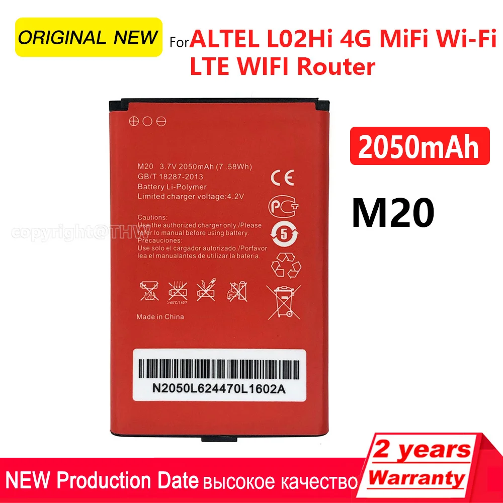 New Original 2050mAh M20 M20h Battery For ALTEL L02Hi 4G MiFi Wi-Fi LTE WIFI Router Hotspot Modem Batteria High Quality Battery