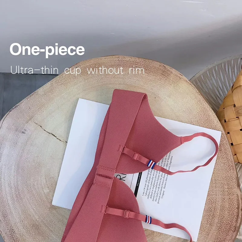 심리스 브래지어 와이어 프리 여성 소녀 영국 스타일 속옷, 초박형 브래지어, 원피스 푸시업 섹시 브래지어