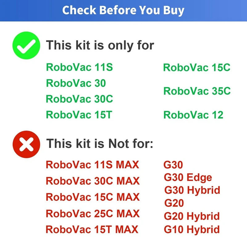 Eufy Robovac 로봇 진공 청소기 교체 부품, 사이드 브러시 필터, 롤링 브러시, 11S 30 30C15C 15T 12 35C