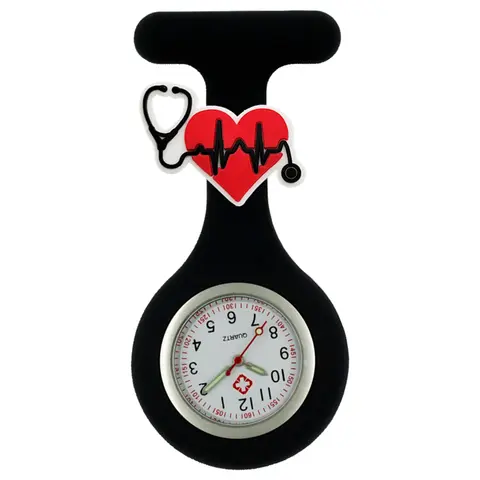 Tecknad härlig sjuksköterska läkare unisex sjukhus medicinska ikoner massiva silikonbroscher pins hängande FOB fickur klocka gåvor 8 best sales bröstvakt för sjuksköterskor - №3