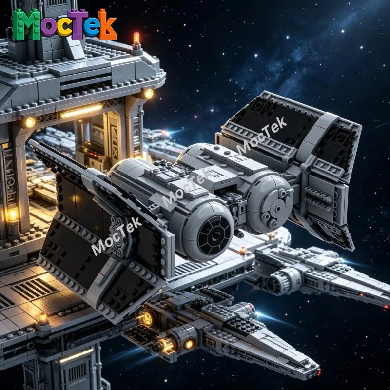 

Sci fi Imperial TIE sh Shuttle Building Blocks DIY Space Vessel Model Desktop Display Creative Decor Gift
