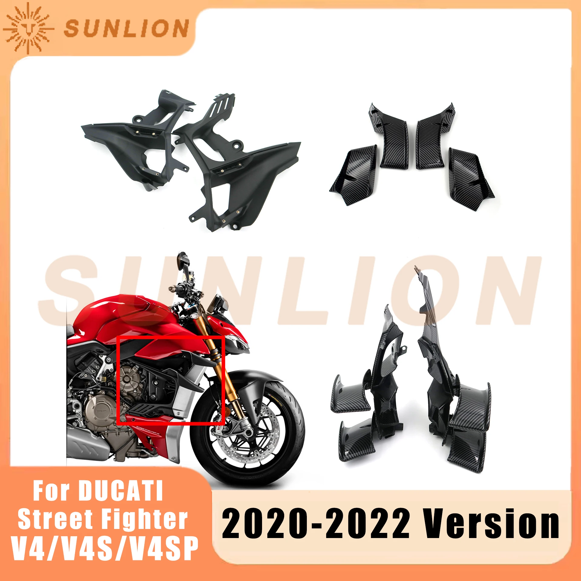 

Motorcycle Winglets Fairings For DUCATI Street Fighter StreetFighter V4 / V4S / V4SP 2020 - 2022