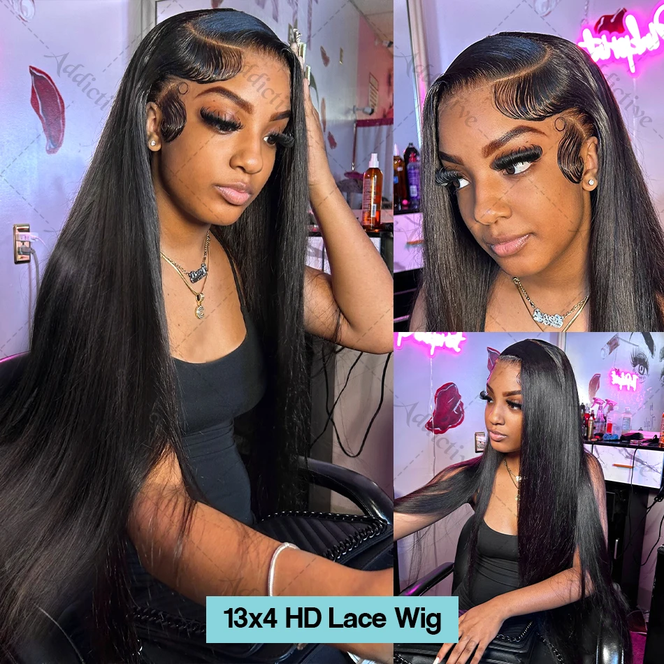 250 Density 30 40 Inch Bone Straight Transparent 13x6 Lace Front Human Hair Wigs Brazilian Remy 13x4 Lace Frontal Wig For Women