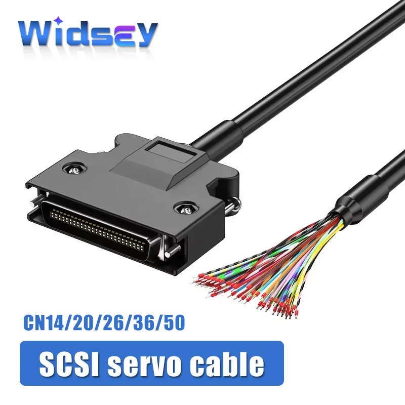 SCSI Servo Connection Cable CN14Pin with Terminal 20Pin 26Pin 36Pin 50Pin Loose Wire Shielded Line for Panasonic Yaskawa Cord