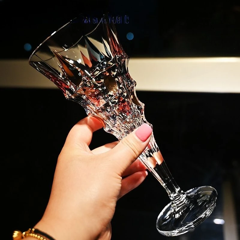 Copo de cristal radiante doméstico alto copo de vinho tinto conjunto criatividade