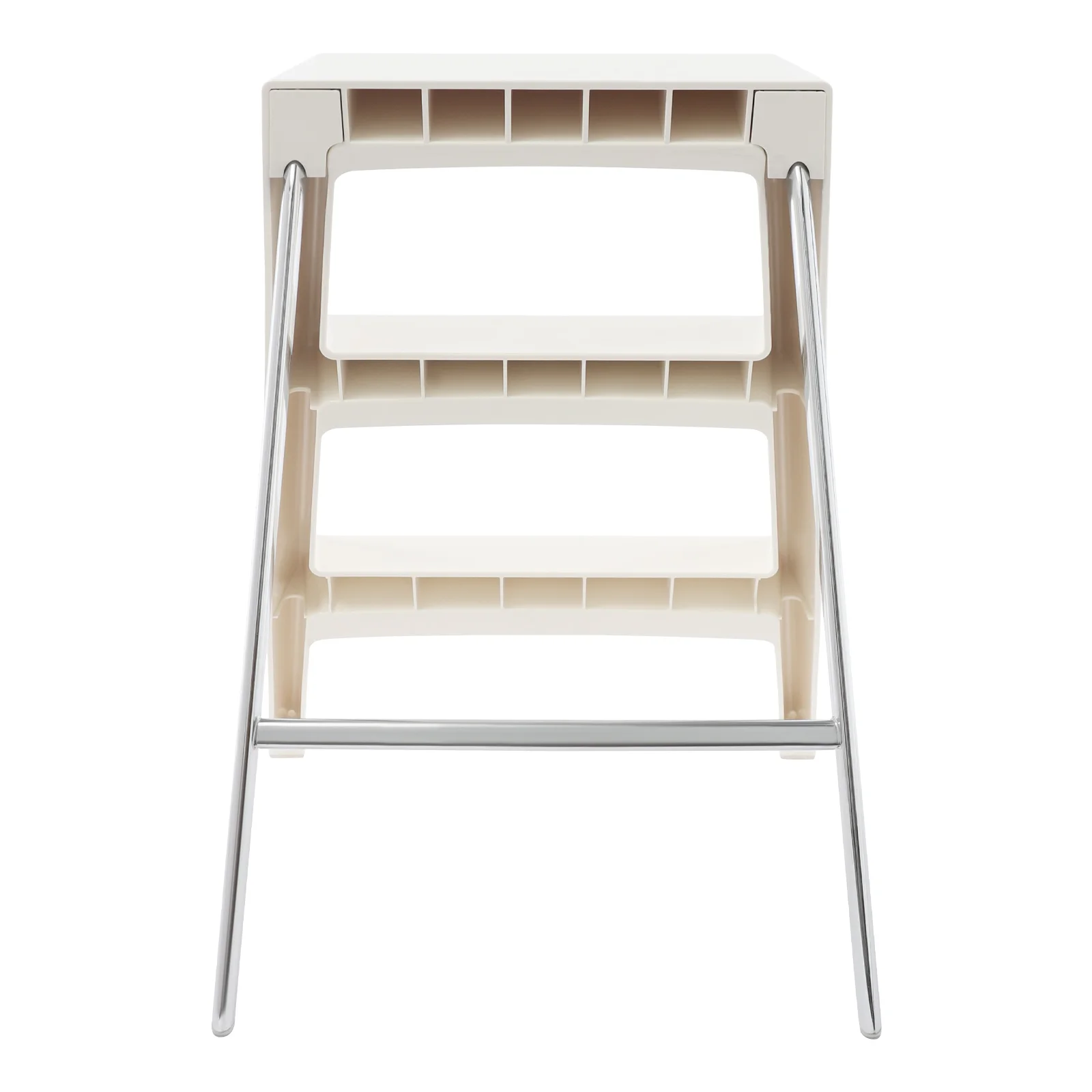 الأبيض PC الحديد 44*58*61 سنتيمتر ثلاث خطوات متعرجة سلم البراز للطي متعددة الوظائف تخزين الرف غرفة المعيشة الرف سلم