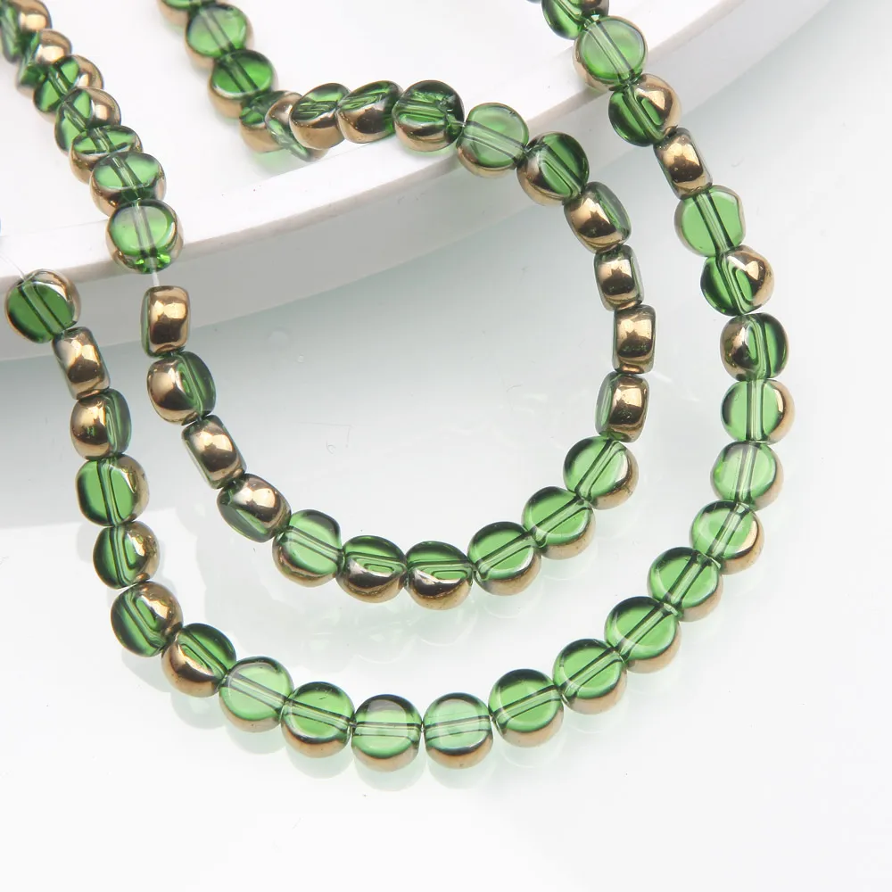 54PCS  Round Glass Beads for Jewelry Making Bracelet Necklace Supplies Crafts Findings Accessories 6.3mm