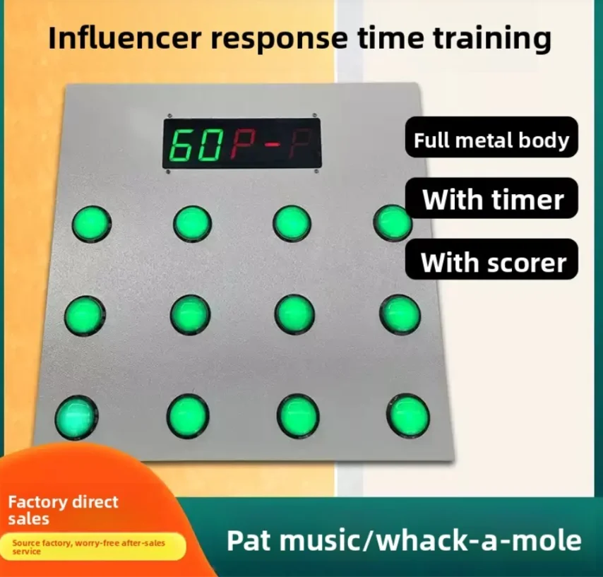 Paipaile Whack-A-Mole Desktop Reaction Trainer Warm-up Activity Props (set the time and speed at will)