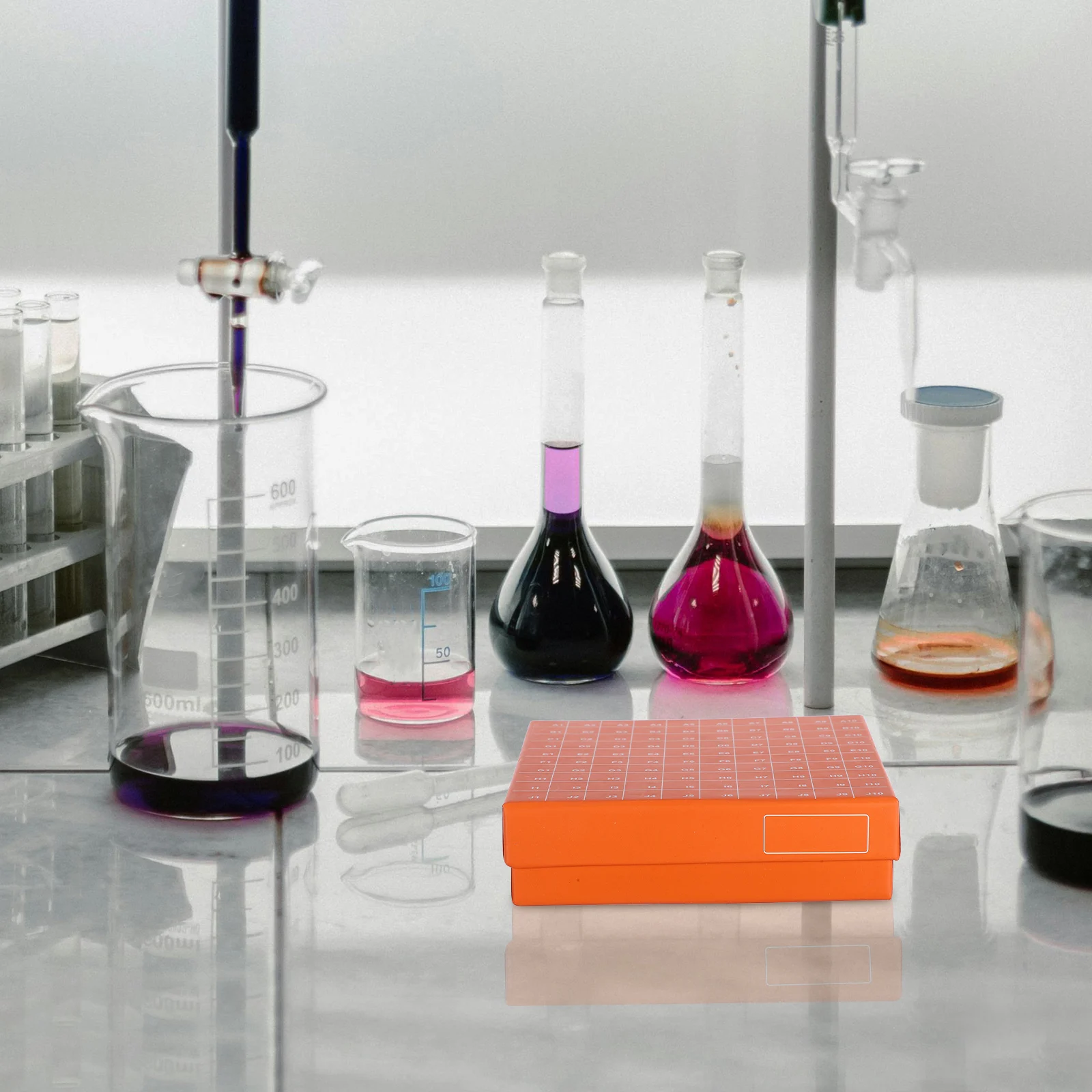 

Freezer-Safe Test Tube Box Paper Storage Container For Tubes Vials Oil Bottles Lab Sample Freezer Case Flip Top