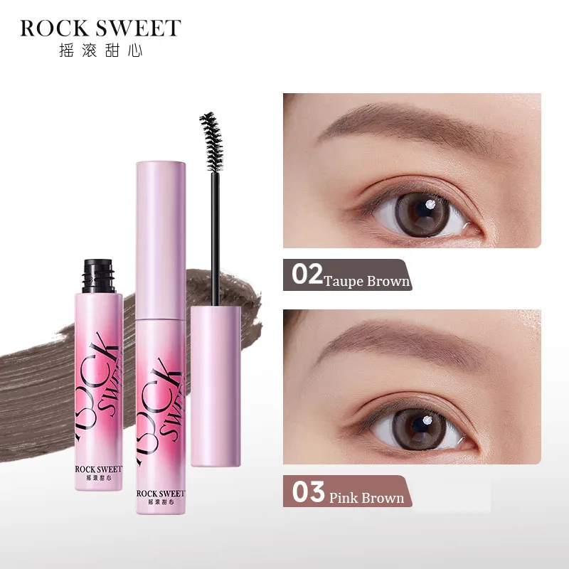 ROCK SWEET Tintura per sopracciglia Mascara 3D Gel per sopracciglia naturale impermeabile Trucco per sopracciglia a lunga durata a prova di sudore