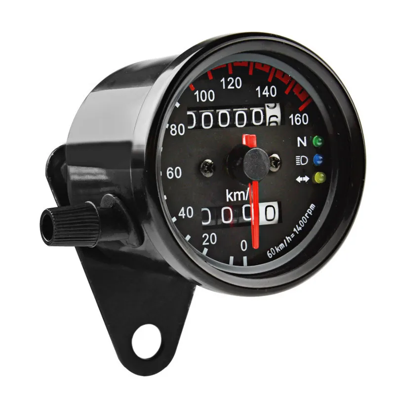 

Modification 12V Universal Motorcycle Speedometer Odometer Dual Speed Meter with LED Indicator Round Shape