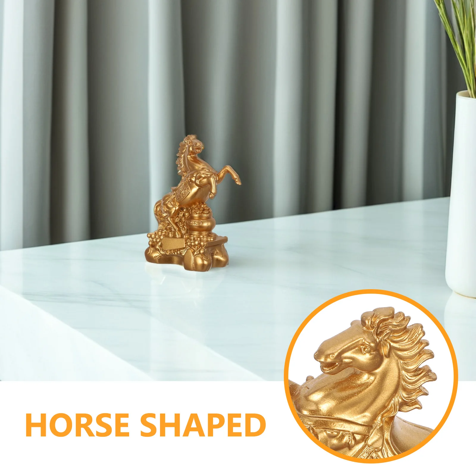 الراتنج الدائمة زودياك الحصان النحت خمر فنغ شوي الثروة زخرفة لمكتب ديكور المنزل التماثيل الحصان الصغيرة