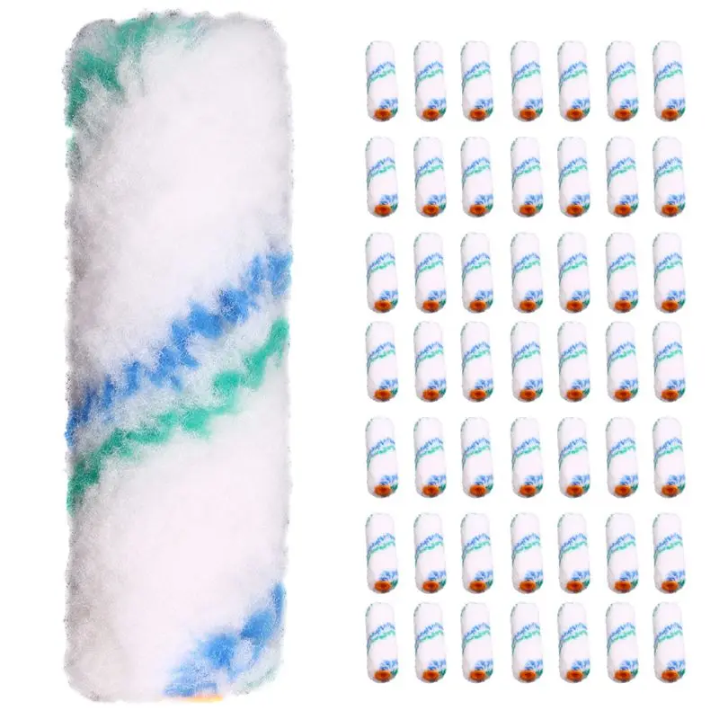 

SEWS-50PCS 4Inch 100Mm Profesional Wall Paint Roller Set Mini Roller Paint Coating Edger Painting Rolling Brush For Wall