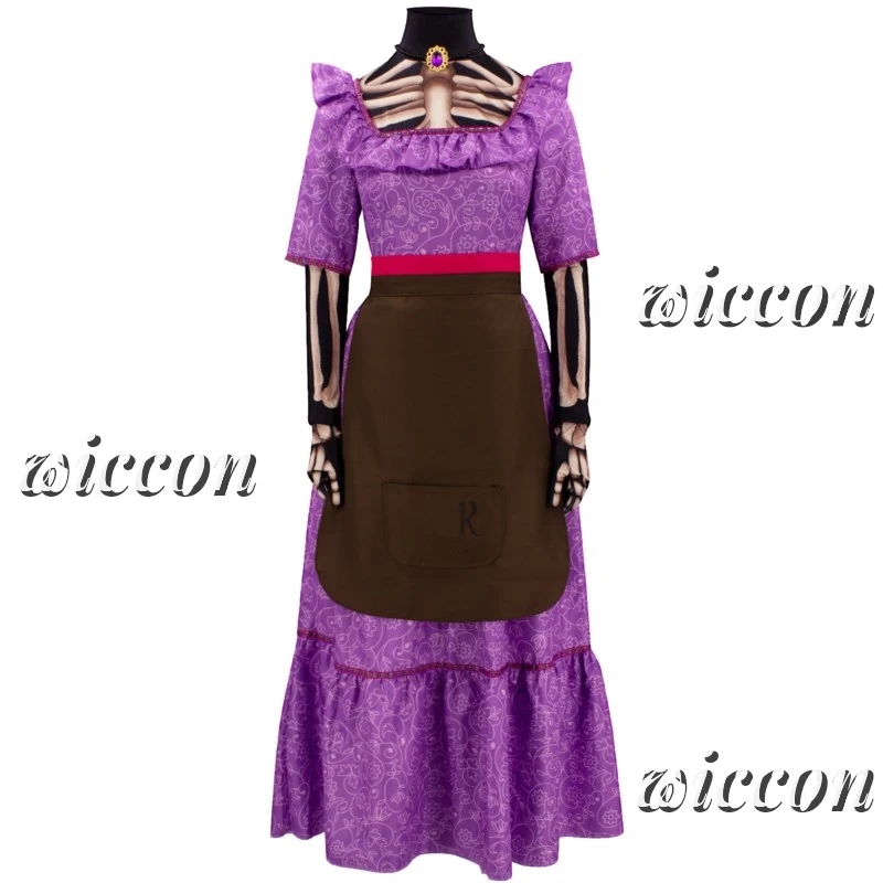 Movie CoCo Mama Imelda Costume Cosplay Girls Music Dreaming Around Halloween Family Party Fancy Purple Dress for Women