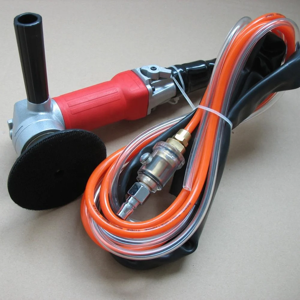 Rear Exhaust Hand Held Pneumatic Tools Air Wet Polisher For Stone Polishing