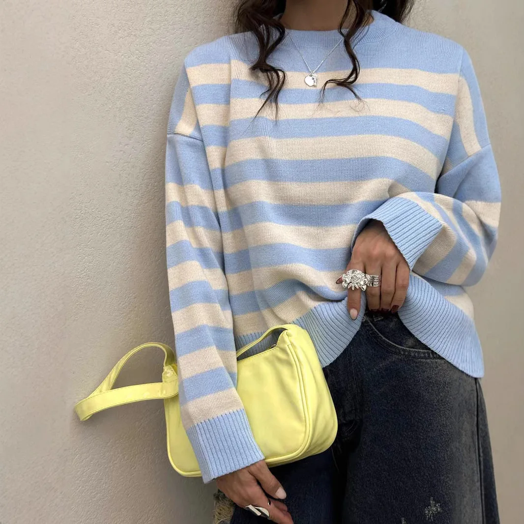 2025 الخريف والشتاء المرأة سترة تصميم الشعور المتناقضة مخطط البلوز سترة فضفاضة الجانب الشق سترة