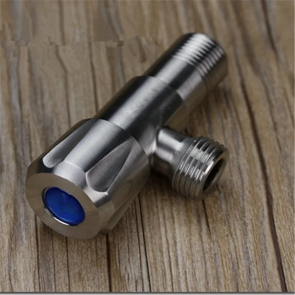 304 Stainless Steel Cold And Hot Water Thickening Water Stop Angle Valve Kitchen Bathroom Tee Faucet All Copper Water Joint