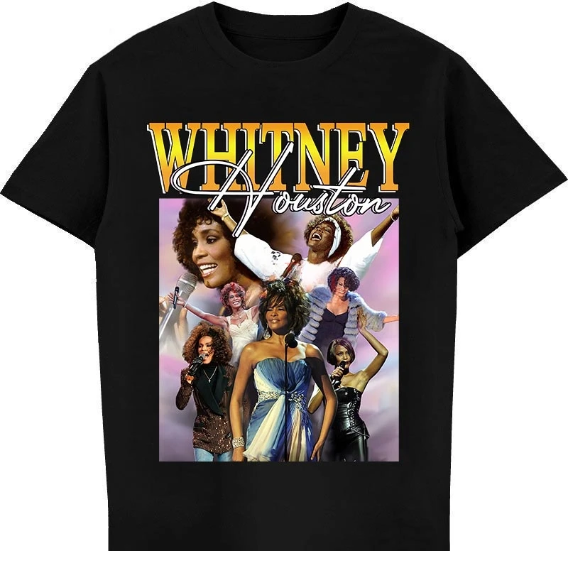 homeage Whitney Houston Remembering T Shirt in memory Whitney Houston vintage christmas gift legend t shirt COTTON New Arrival