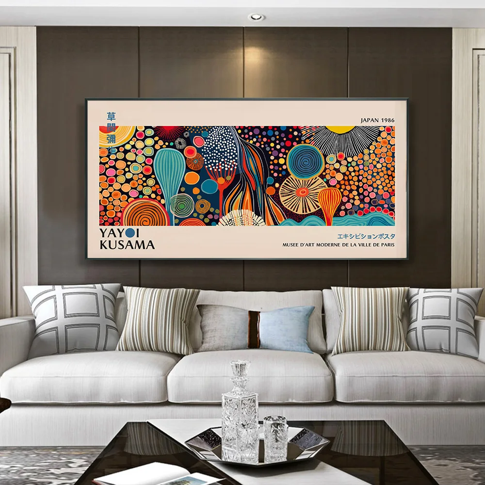Frameless 100x200cm Yayoi Kusama Wall Art Poster Yayoi Kusama Canvas Art Prints Yayoi Kusama Wall Decor Picture Kusama Canvas Pa