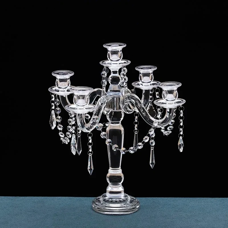 European crystal candlestick ornament romantic candlestick wedding planning ornament simple dining table candlestick props