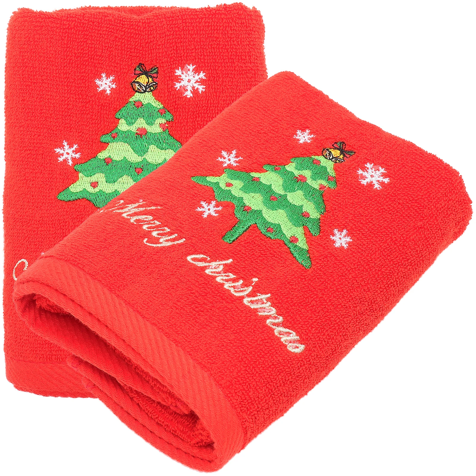 

2Pcs Christmas Decorative Embroidered Towels Cotton Hand Towels Xmas Washrags for Bathroom Kitchen Holiday Christmas Washrags