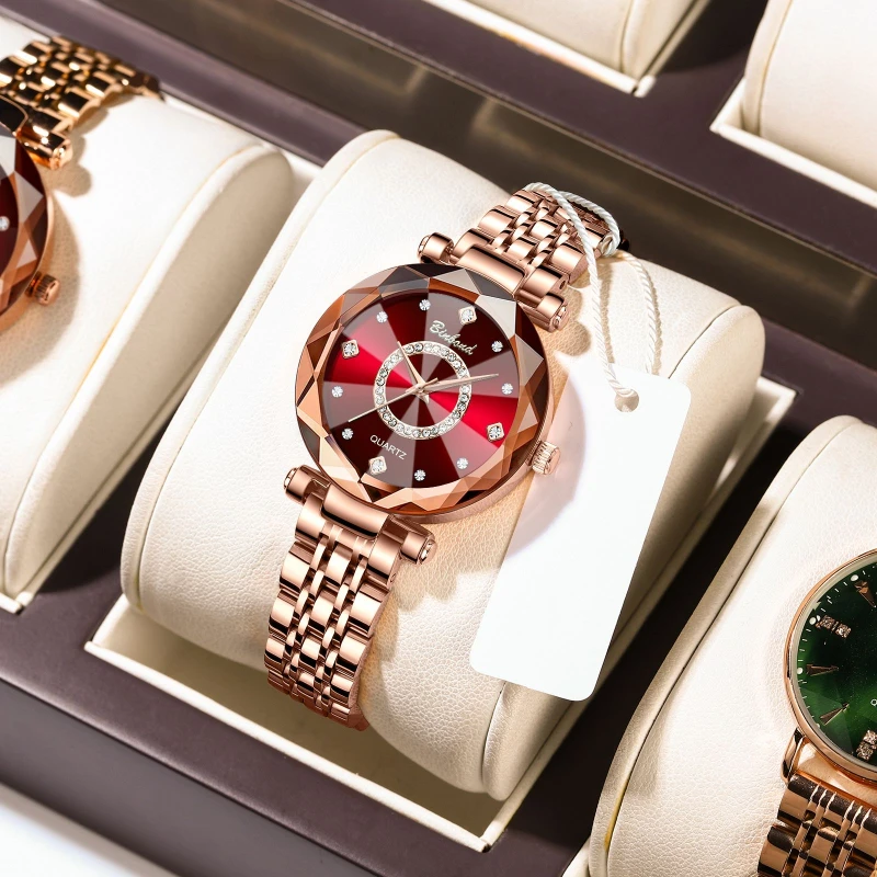 2025 Women Bracelet Watch Luxury Brand Top Rhinestone Elegant Ladies Watches Gold Clock Wrist Watches for Women Relogio Feminino