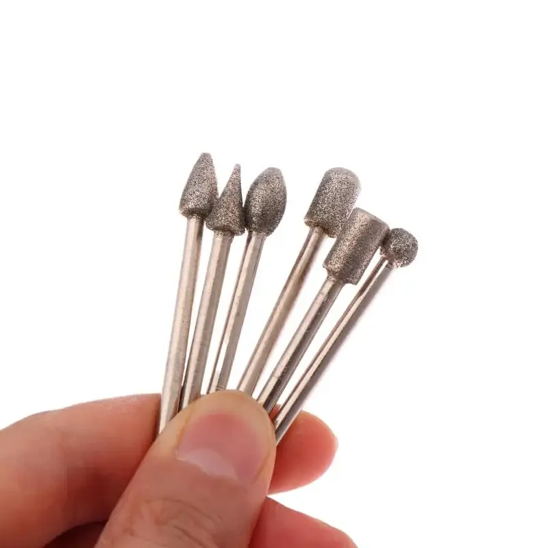 

Cylindrical Diamond Burr 3mm Shank Grinding Bit Stone Jade Carving Grinding Engraving Drill Bit Rotary Tools