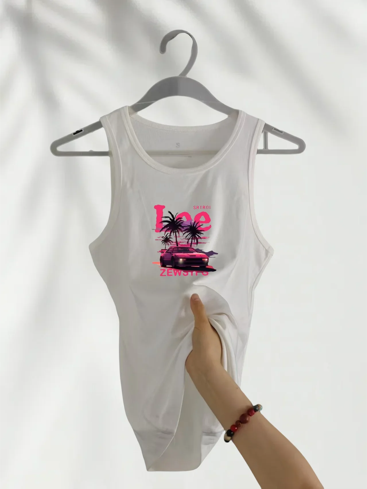 

2025 New LE Summer Trend Light Luxury Sports Men's and Women's Sleeveless Tank Top Round Neck Printed Tank Top Breathable