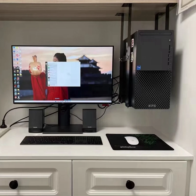 1 Set Under Desk PC Mount Bracket For Computer Case Computer Mainframe Hanger Host Box Stand Bracket Rack