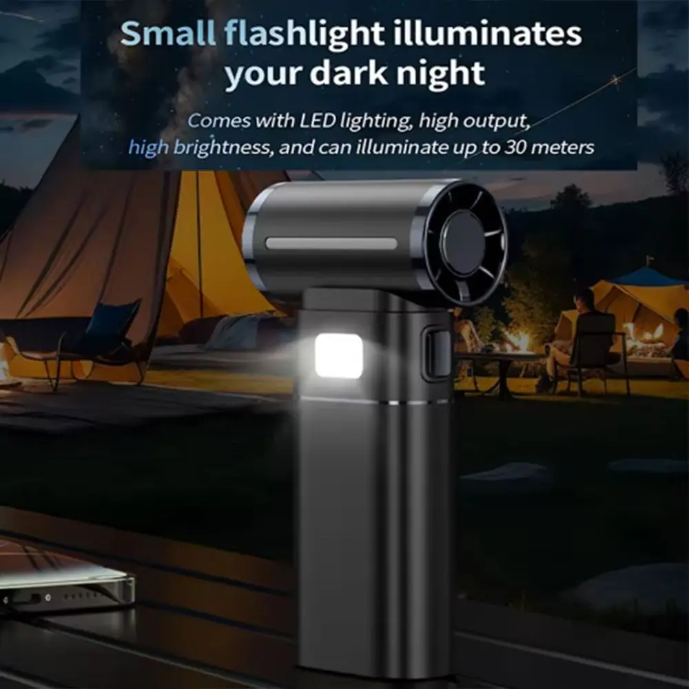 130000 RPM Powerful Dust Blower Brushless Motor with LED Light Handheld Turbo Violent Fan Rechargeable 6 Speed Adjustable