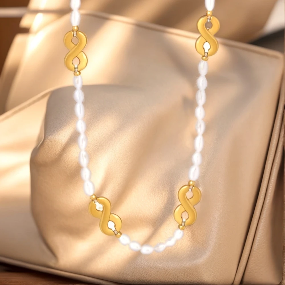 

Women's Necklace Dopamine Freshwater Pearl Beads That Do Not Fade Collarbone Chain Fashionable and Versatile Jewelry Accessories
