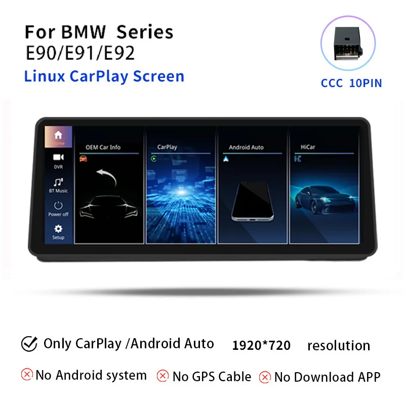 Qualcomm 665 Draadloze Carplay Android 14 Autoradio voor BMW E90 E91 E92 E93 2005-2012 Stereo Auto Multimedia Speler Audio Head Unit 2400*900 Hoge Resolutie Scherm Carplay