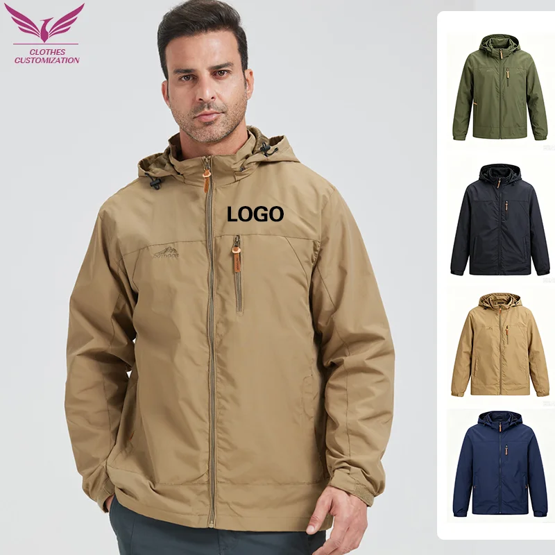 Outdoor Camping Jacket - Jaqueta Esportiva Masculina com Logo Personalizado,