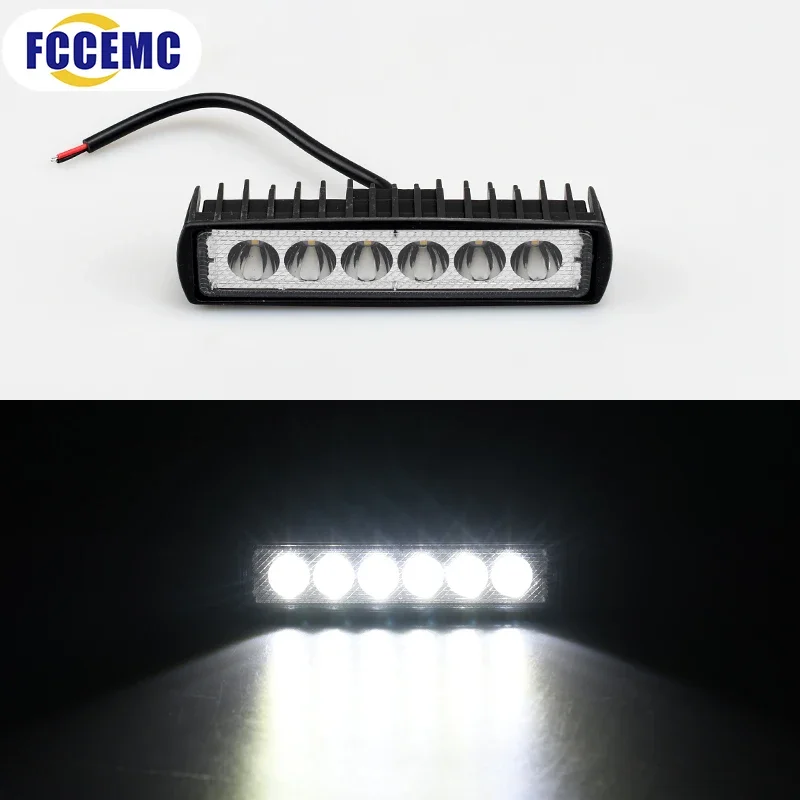 18w 6 LED Motocycle Work Light High Bright Spotlight Offroad Automobile Truck Driving Fog Headlights DRL Driving Lamp 12V