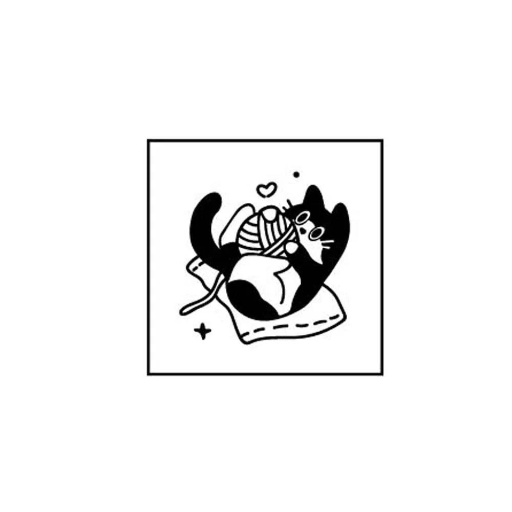 DIY Diy Craft Black Cat Stamps Cute Pet Retro Vintage Wooden Rubber Stamps Kitten Animal Shape Cat Seal Stamping Scrapbooking