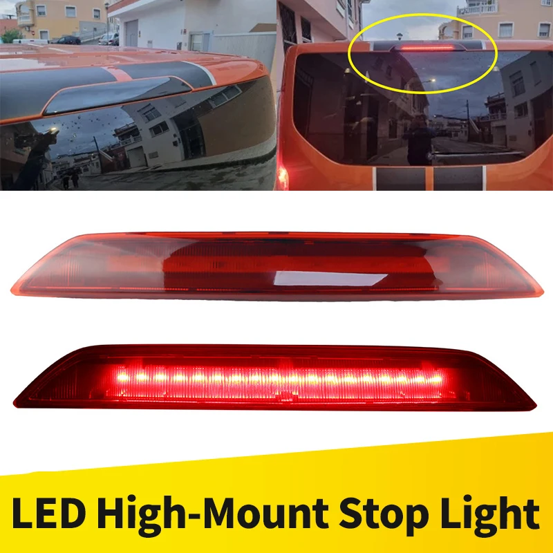 1pc Für Ford Transit Tourneo Custom 2012-up Dritte Rote LED Hohe Ebene Brems Stop Licht Lampe schwarz/ROT Objektiv Auto Zubehör