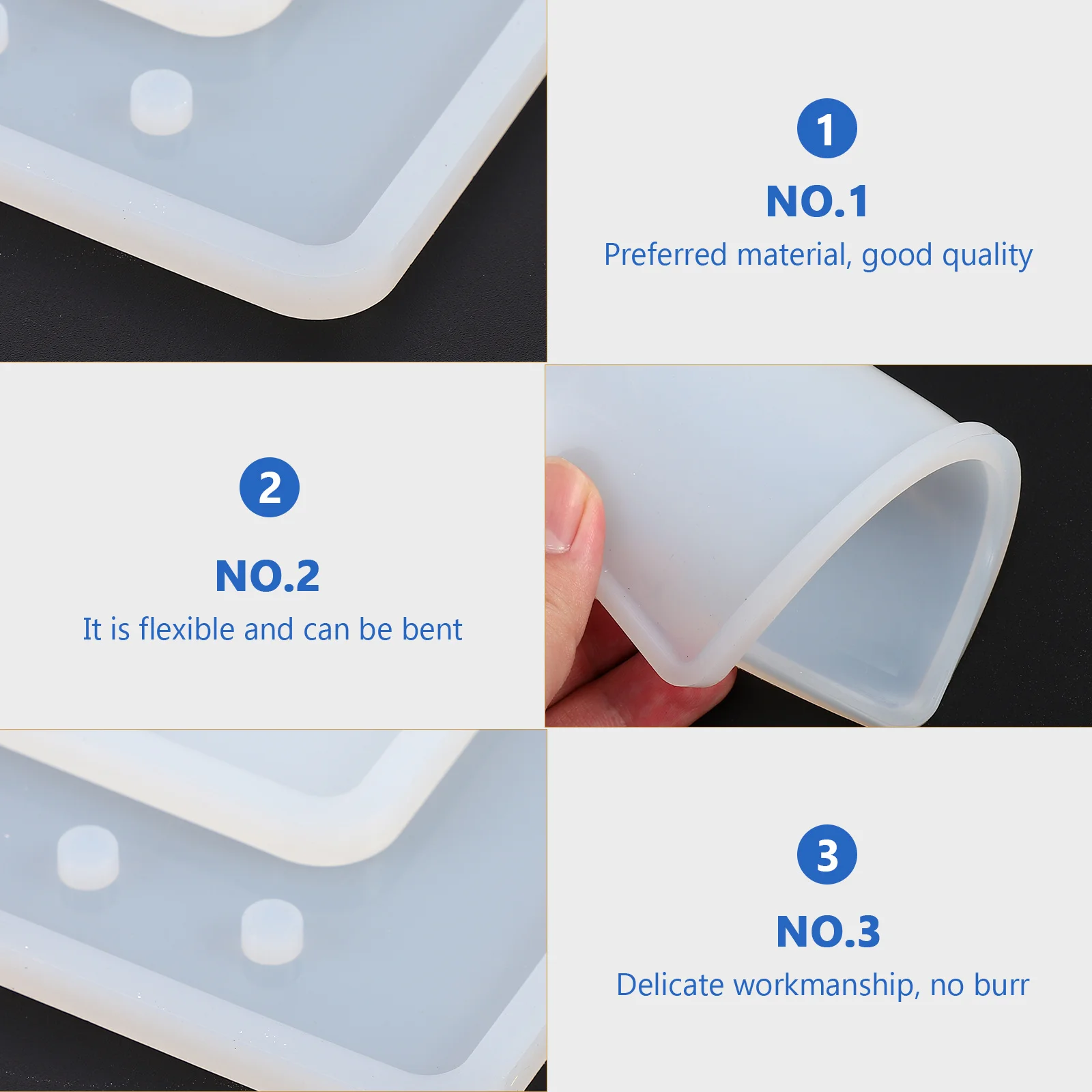 4 قطع من قالب كتاب مذكرات السيليكون أداة صنع حرفية ناعمة قابلة لإعادة الاستخدام لمفكرة راتنجات الإيبوكسي وأفكار الهدايا الإبداعية #2