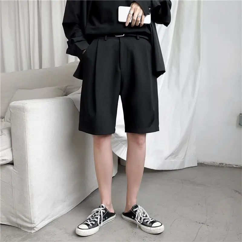 

Style handsome suit shorts men summer Korean style bf trendy and versatile teenagers loose straight casual five point pants y2k