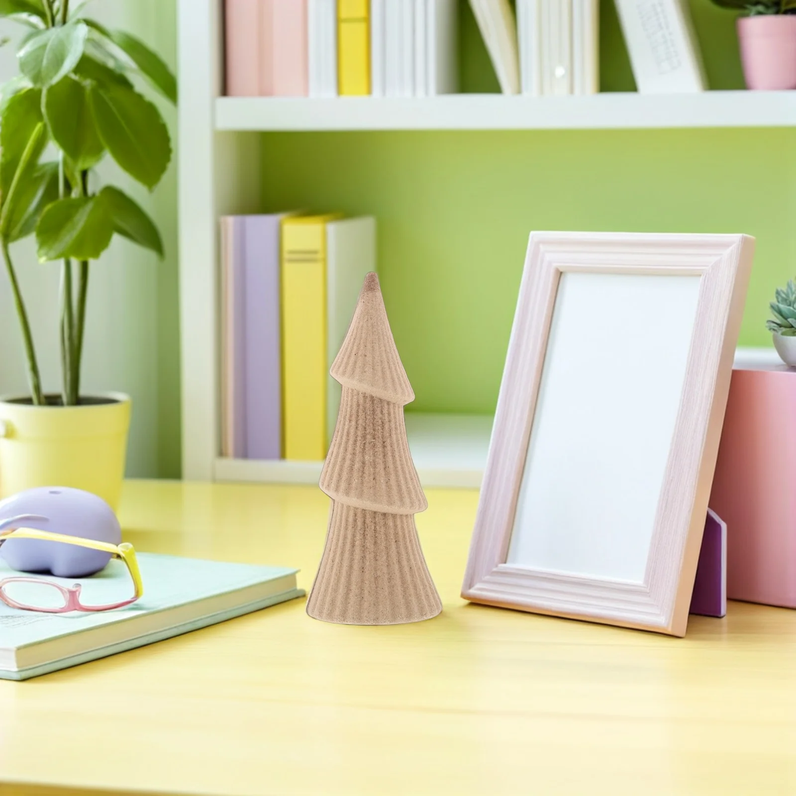 4 szt. Niedokończone drewniane drzewka bożonarodzeniowe do samodzielnego wykonania, drewniane ozdoby świąteczne, mini ozdoby na stół do malowania dla rodziny