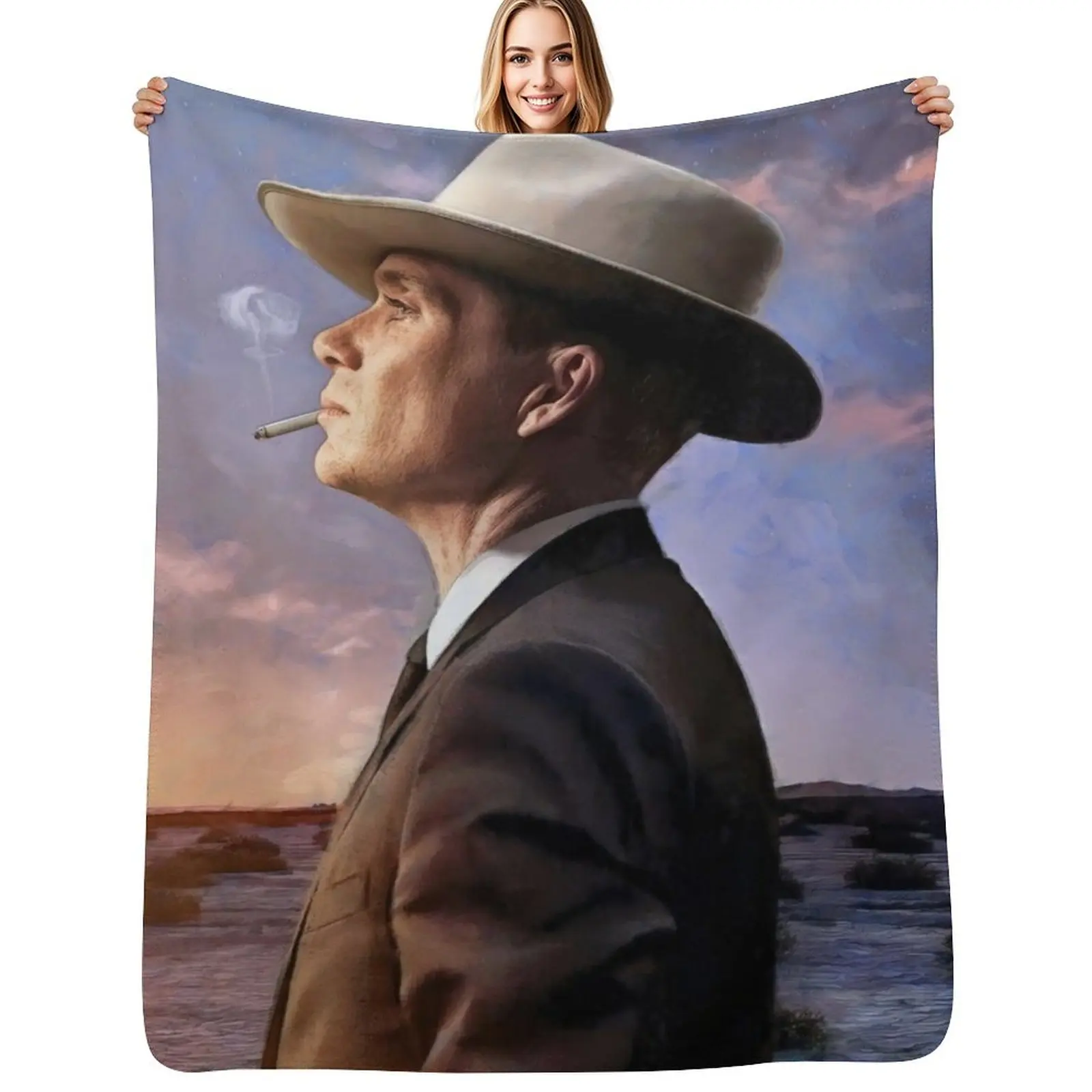 

Oppenheimer (2023) Cillian Murphy Throw Blanket No Pilling Soft Warm Blanket for Bed