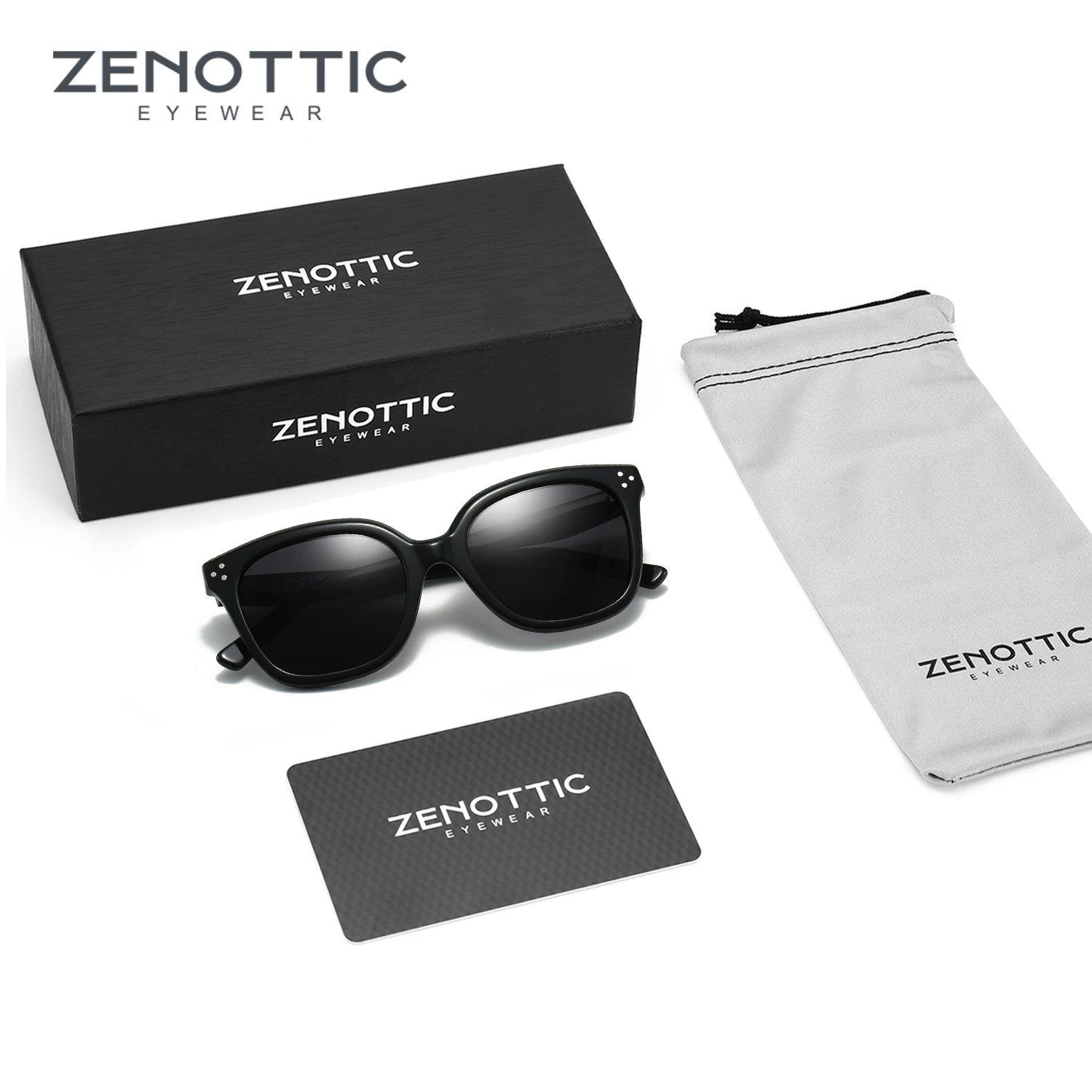 

Женские поляризационные солнцезащитные очки ZENOTTIC Trendy: квадратные дизайнерские солнцезащитные очки из ацетата — ретро-оттенки для отпуска, защита UV400