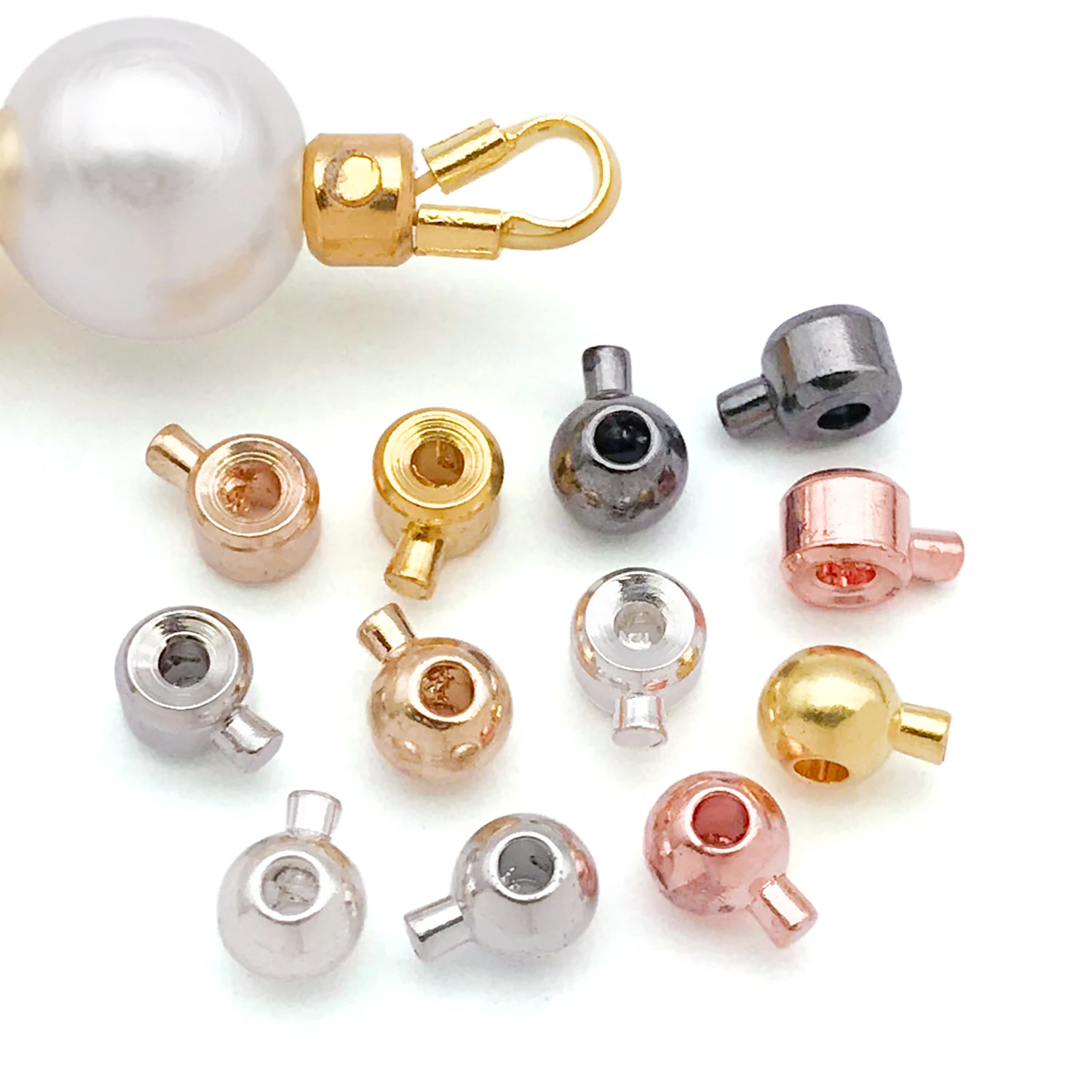 30 perles de positionnement pour autocuiseur 4,5x3mm/4,7x3,5mm, boucles rondes pour la fabrication de colliers et bracelets DIY, fermoirs