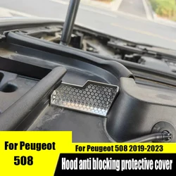 for Peugeot 508 2023 2022 2021 Engine hood water channel anti clogging net Engine hood anti clogging protective cover filtration