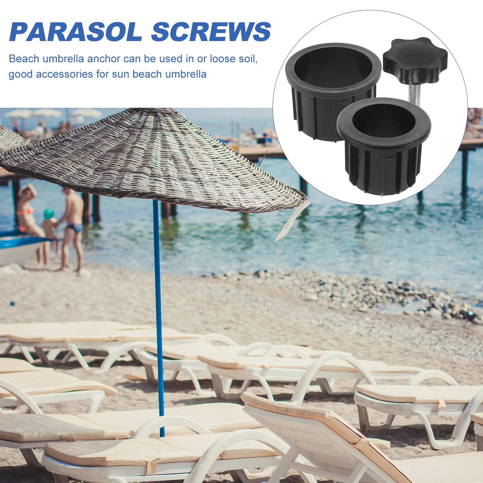 

1 set Umbrella Hole Plug Screw Base Cover Stand Replacement Plastic Parasol Ground Anchor Accessories Patio Outdoor Furniture