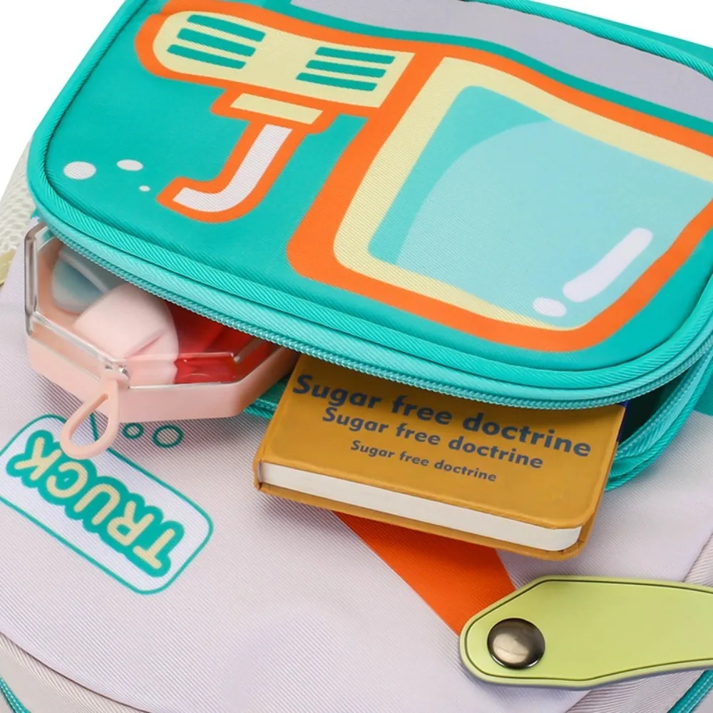 Rugzak met graafmachine voor kinderen, bouwthema, lichtgewicht, duurzame schooltas, verstelbare riemen en ritssluiting