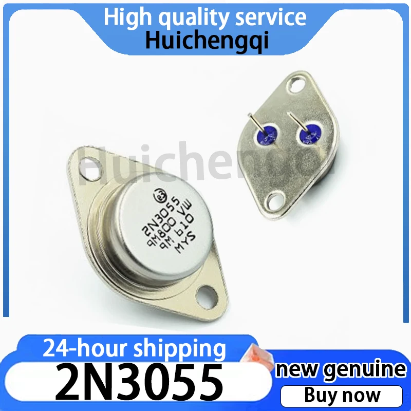 2PCS Original Genuine 2N3055 Gold Sealed TO-3 15A 100V 115W High-power Transistor