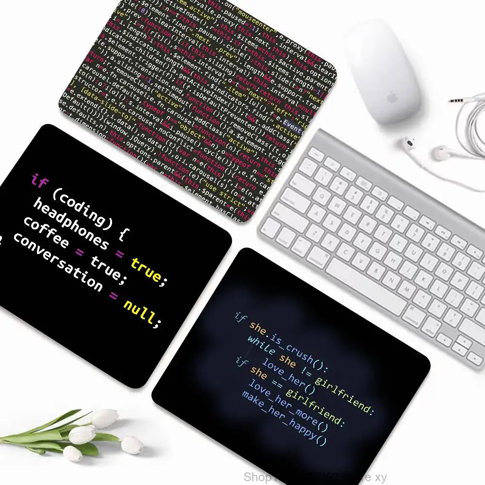 The Code Design Programmer Mousepad Small LockEdge Mouse Pad For Gamers Computer Desk Pad Rectangular Anti-slip Rubber