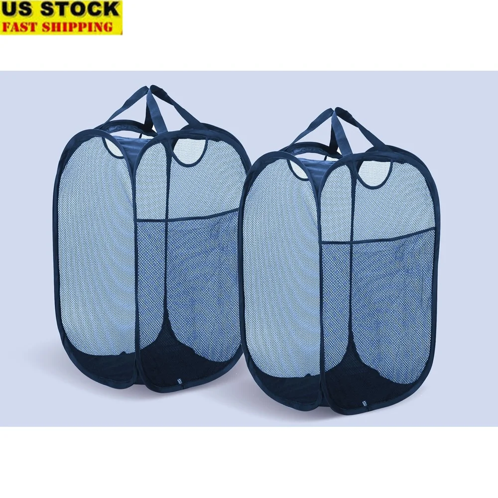 

Mesh Pop Up Laundry Basket with Side Pocket Round Shape Ideal Kids Gifts Household Decoration Fun Toy Under 10