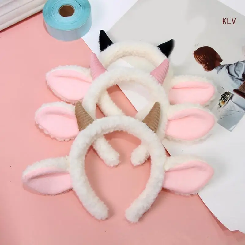 

Plush Animal Ears Headband Cosplay Costume Hairhoop New Year Party Props Cartoon Headpiece Makeup Hairband Accessories